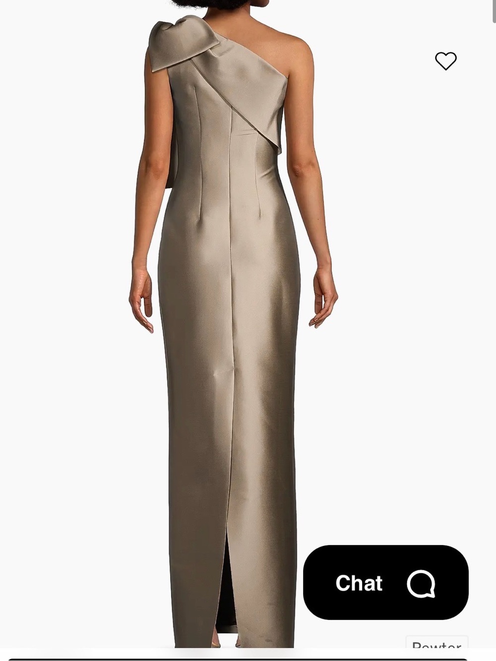 Sachin + Babi One-Shoulder Satin Gown with Shoulder Bow in Taupe - Picture 3 of 3